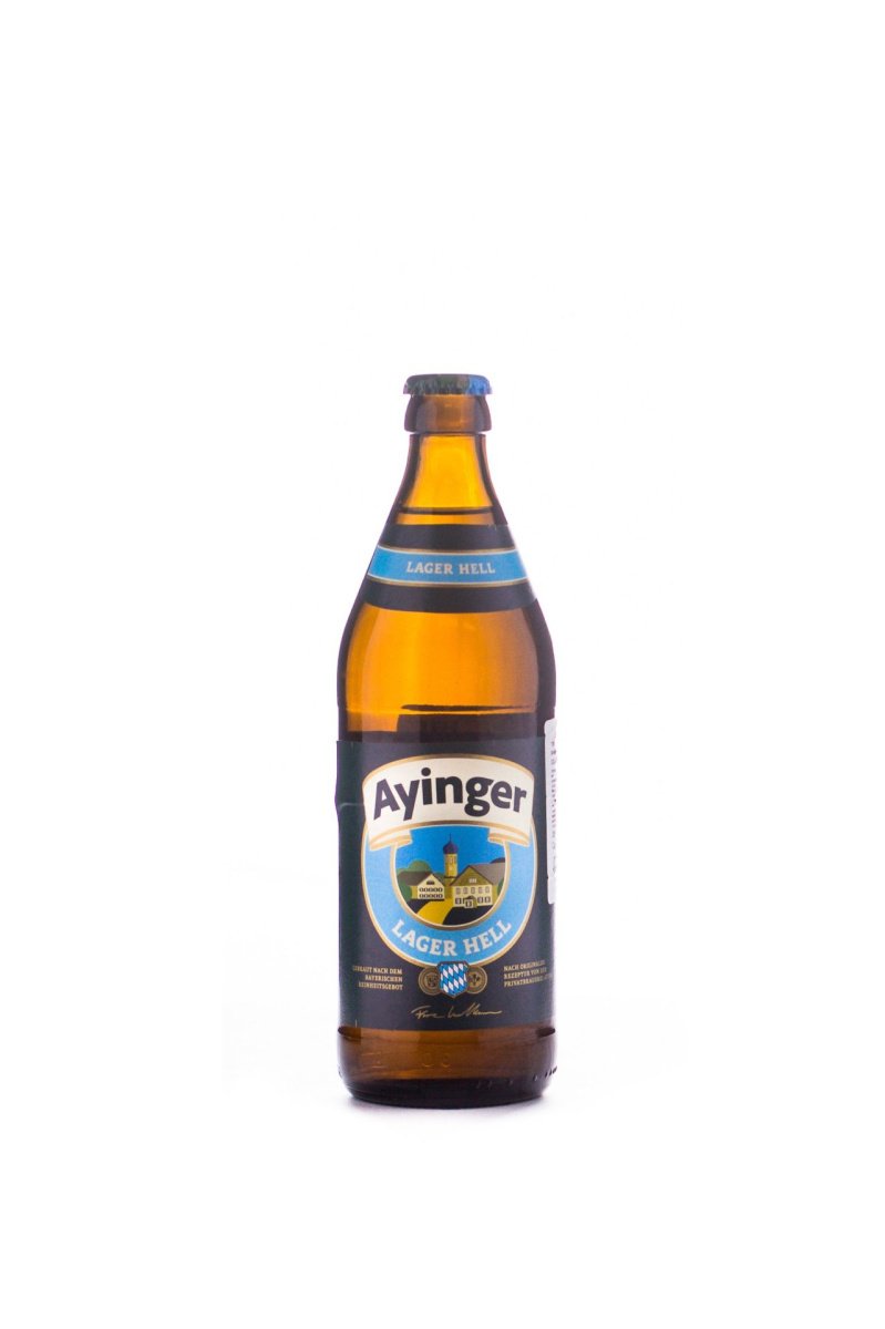 Пиво Айингер Лагер Хель, светлое, фильтрованное, 0.5л